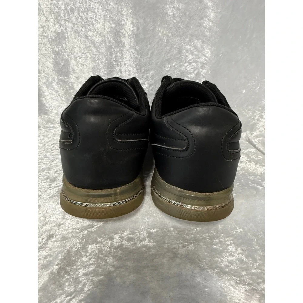 Lugz Mens Black Low Top Sneakers‎ Translucent Lug Sole Silver Hardware Shoes
